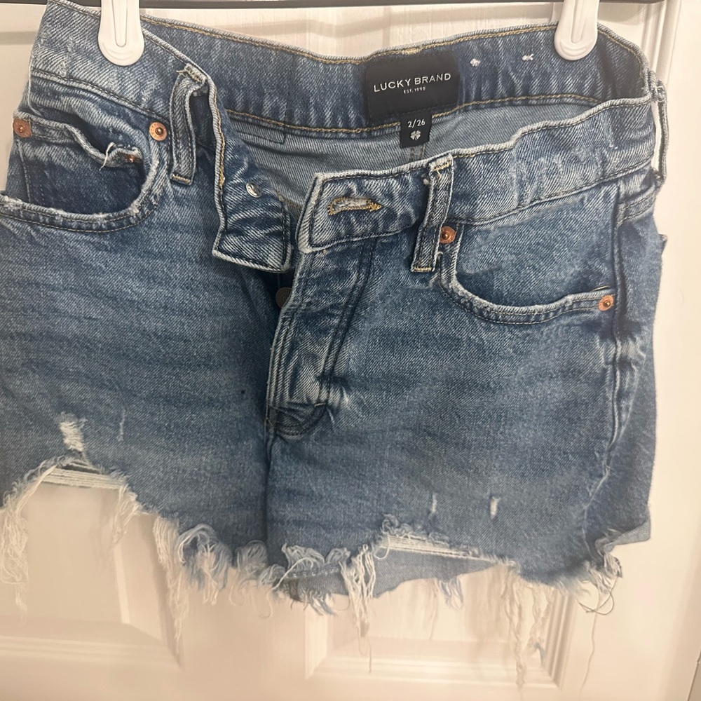Lucky Brand Medium Blue Denim Cutoff Shorts